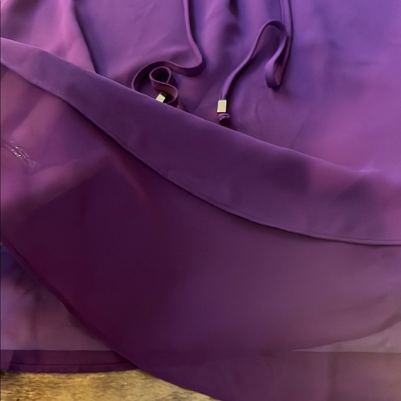 INC International Concepts Purple Asymmetrical Tie Front Sleeveless Blouse - Picture 5 of 6